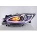 Mazda 3 08-13 Black Projector Headlamp w Bar